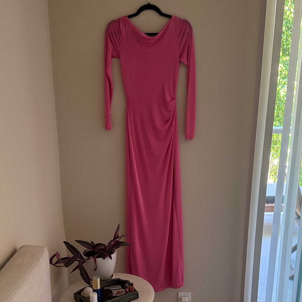 Significant Other Long Sleeve Pink Maxi Dress
